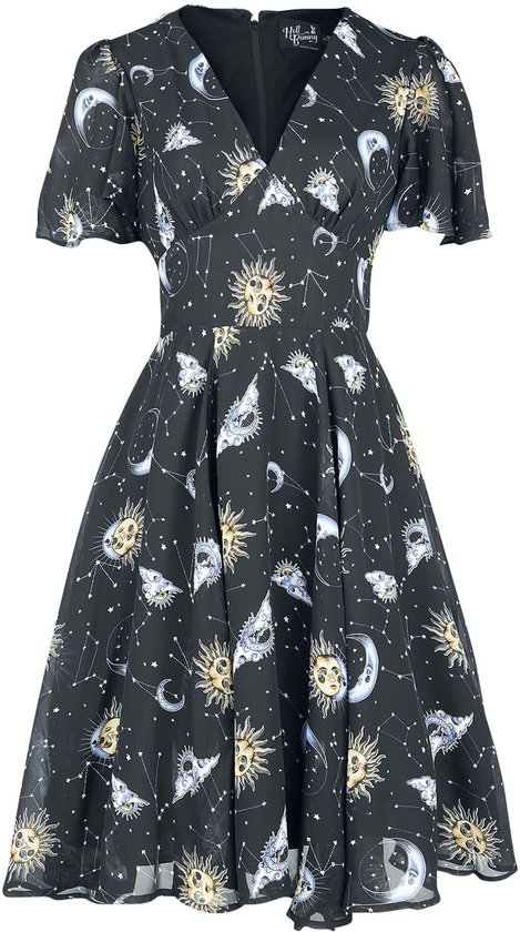 Hell Bunny Solaris Dames Medium-lengte jurk - zwart - L