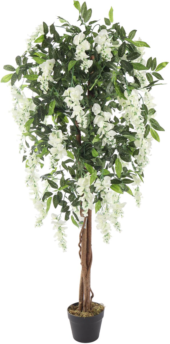 Kunst Bloemboom Blauwe Regen | Wit – 150cm – Nep Bloemboom Wisteria – Kunstboom Blauwe regen - Kunst Bloemplant