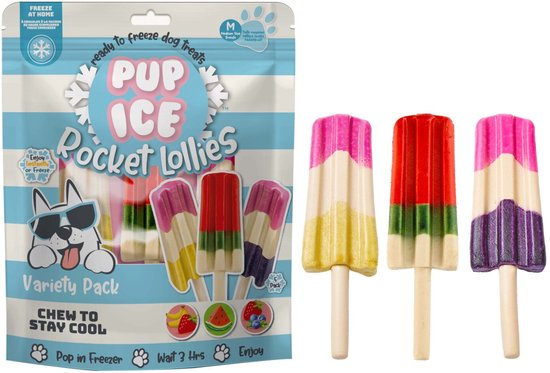 Pup Ice - Hondensnack - Hondenijs Voordeelpak Raketjes - pak a 5 stuks