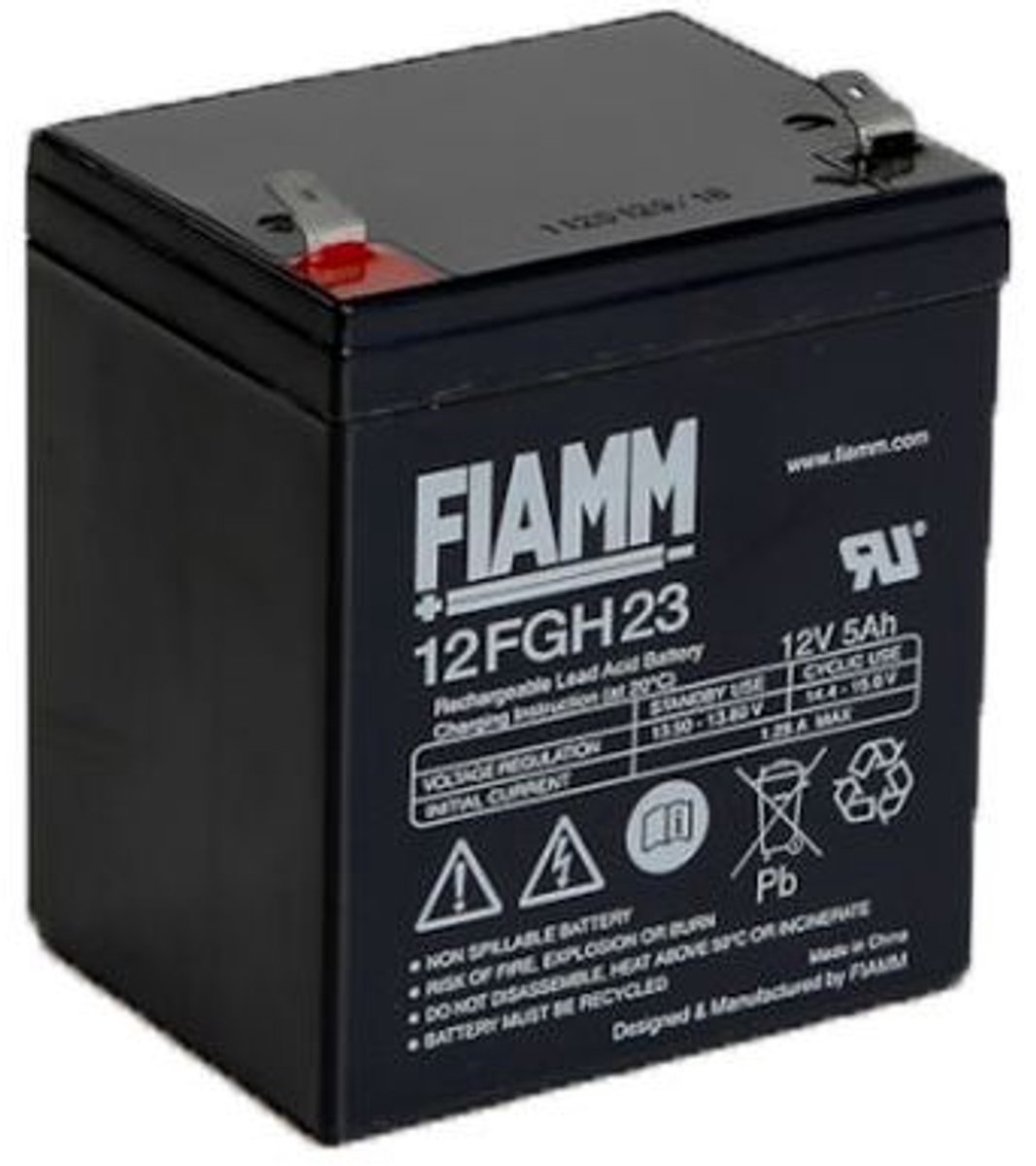 Fiamm 12FGH23 12V 5Ah Lood zuur vervangingsaccu