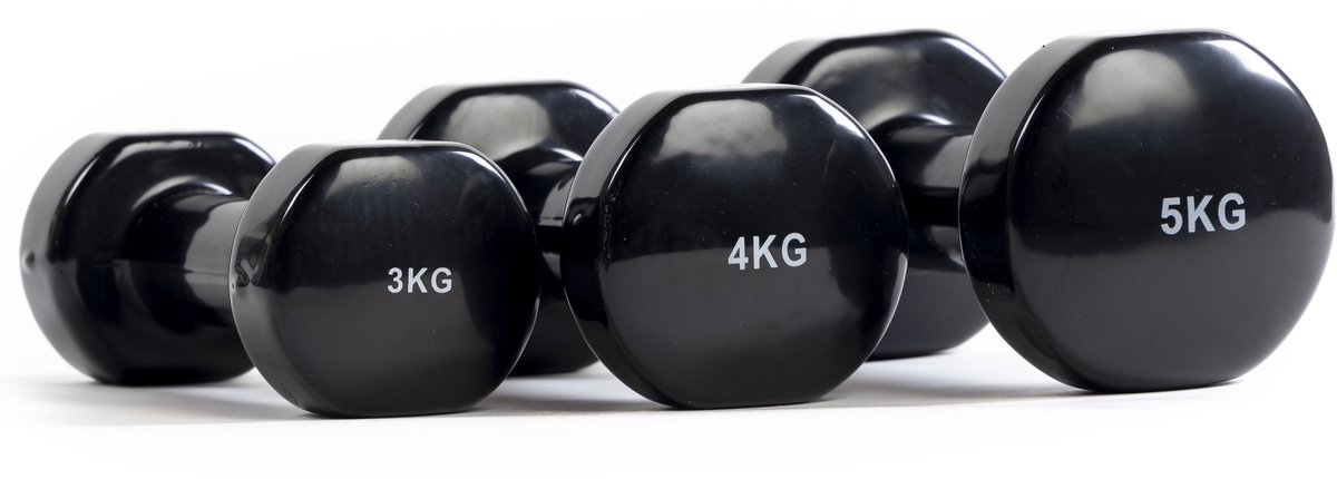 WAYS. Fitness - Dumbbells - 2 x 3 KG - Vinyl - Krachttraining & Home Gym - Zwart – foto 6