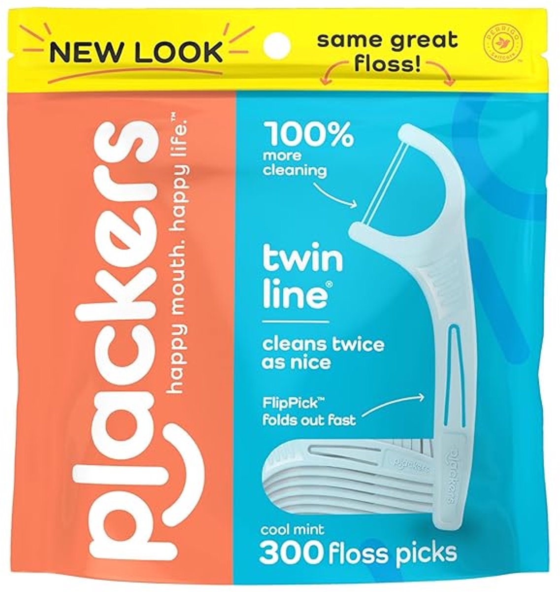 Plackers - Twin-Line Flossers – Dubbele Flosdraad met Munt – 300 Stuks