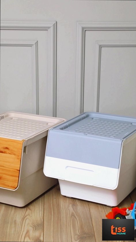 Opvouwbare opbergbakken met wielen, stapelbare plastic kast organisatoren opvouwbare opbergdozen met deksels voor thuis, kantoor, school en slaapzaal, wit