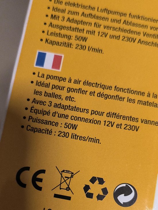 Elektrische luchtpomp - 220V - Luchtbedpomp van Merkloos — afbeelding 2