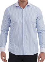 Heren overhemd Met Lange Mouwen - Comfort Fit - Longsleeve Shirt - Maat XL - Licht Blauw