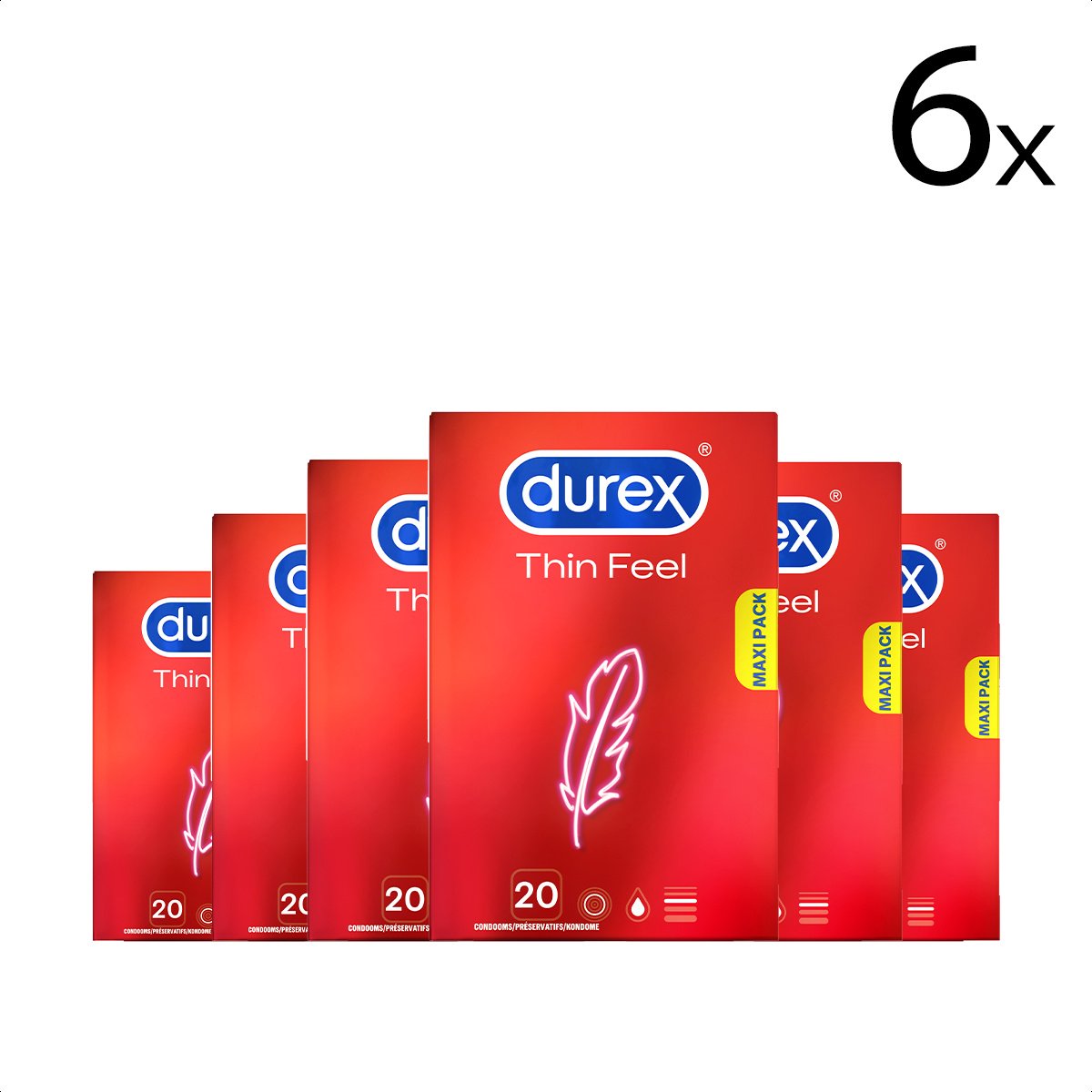 Durex Condooms Thin Feel 20st - 6 Stuks - Voordeelverpakking