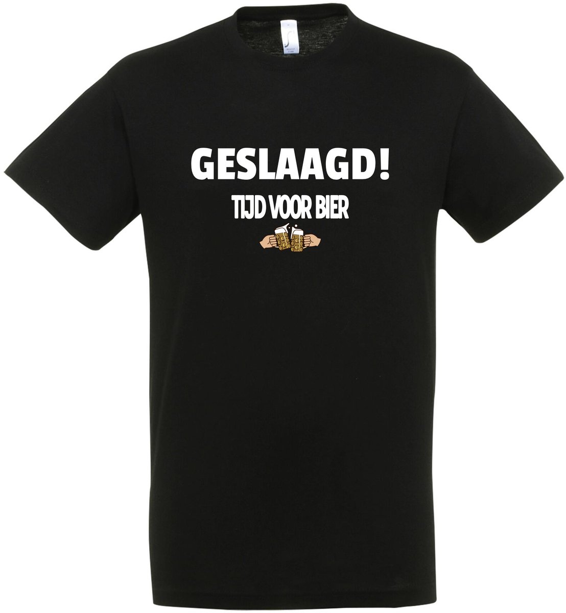 Geslaagd! Tijd Voor Bier T-shirt - Geslaagd T-shirt - Geslaagd - Diploma - School - Trots - Zwart T-shirt - Maat XXL