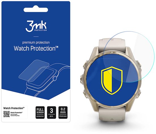 3mk Watch Protection voor Garmin Fenix 8 Amoled 43mm, 3 stuks, 0.2mm dik, premium screenprotector.