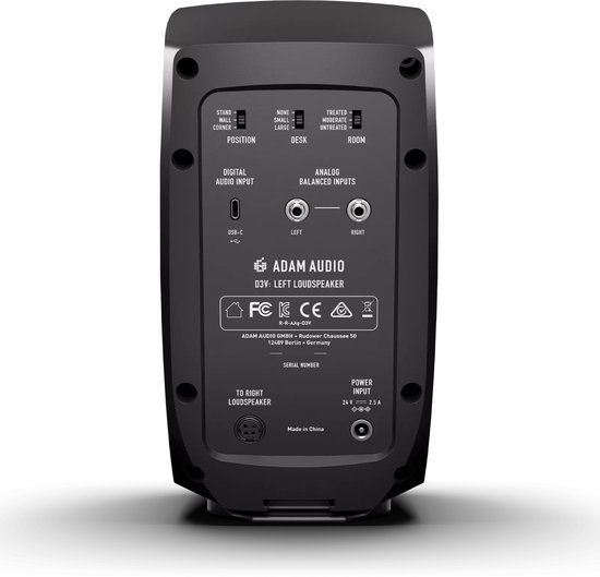Adam Audio D3V Zwart - Actieve studio monitor set