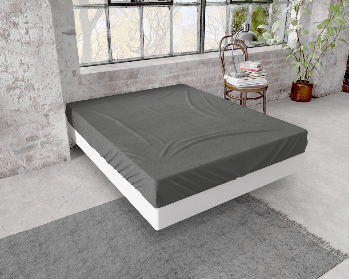 Dreamhouse Flanel Hoeslaken Premium - 160 x 200/210 - Antraciet