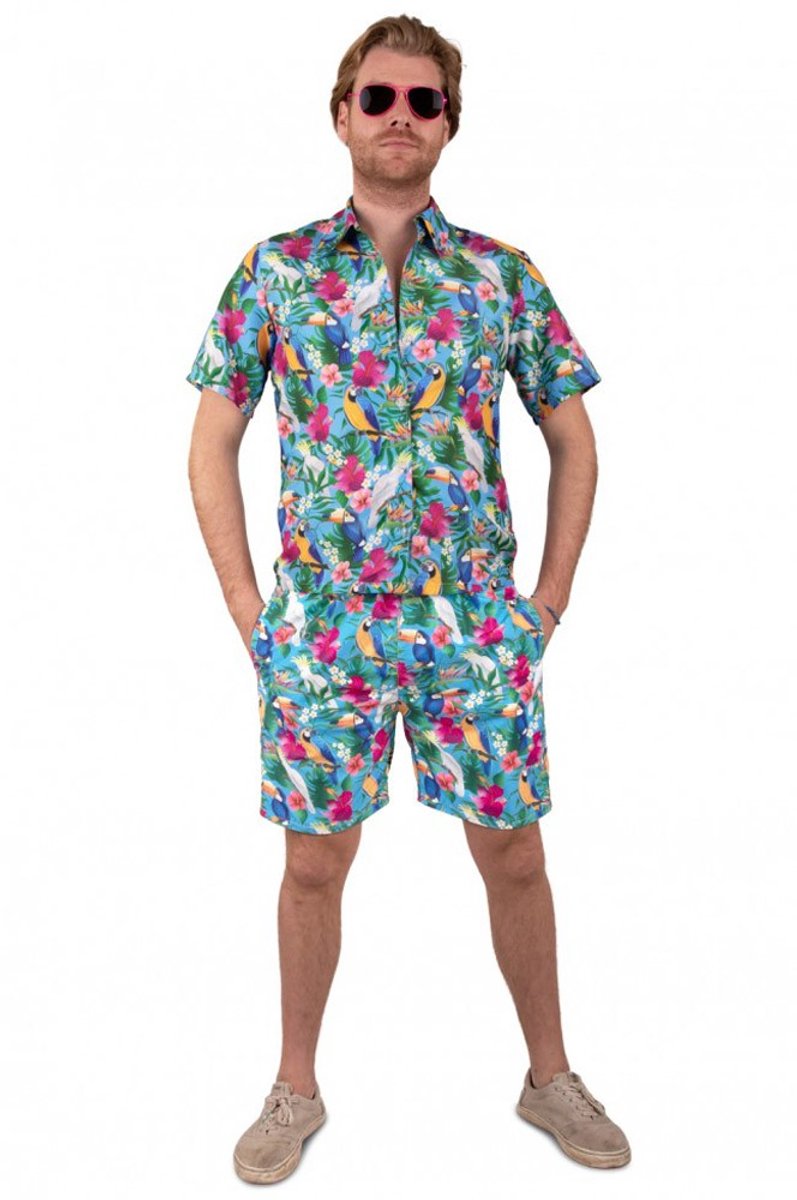 Hawaii Short Heer - Blauw - Maat L-XL