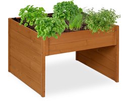 robotmaaier garage - 52,5 x 79 x 74 cm - met plantenbak - hout - oranje