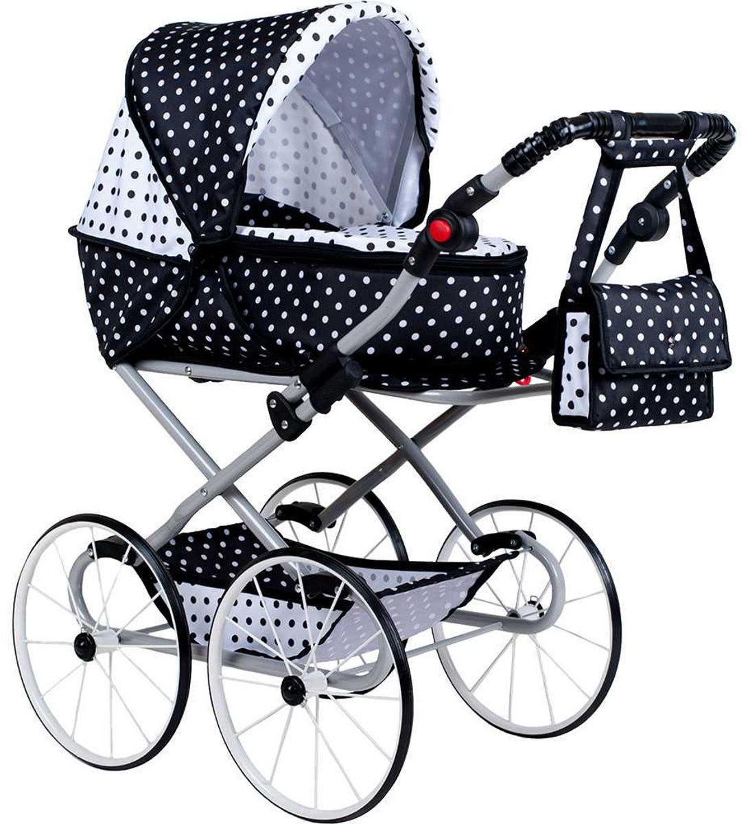 New Baby - Poppenwagen - Retro kinderwagen 2-in-1 multicolor met metalen constructie - poppenwandelwagen - speelgoedwagen - wandelwagen - kinderwagen