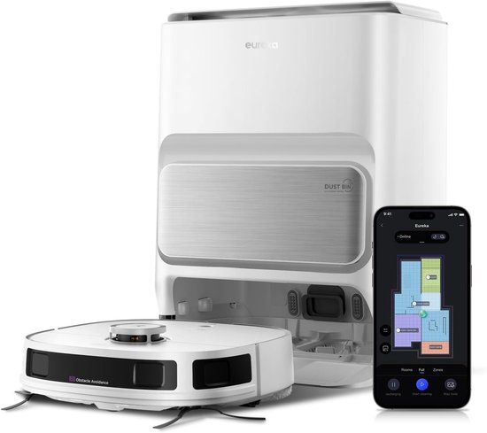 Eureka J12 white - Robotstofzuiger met dweilfunctie - Lidar - Eureka - €407,55