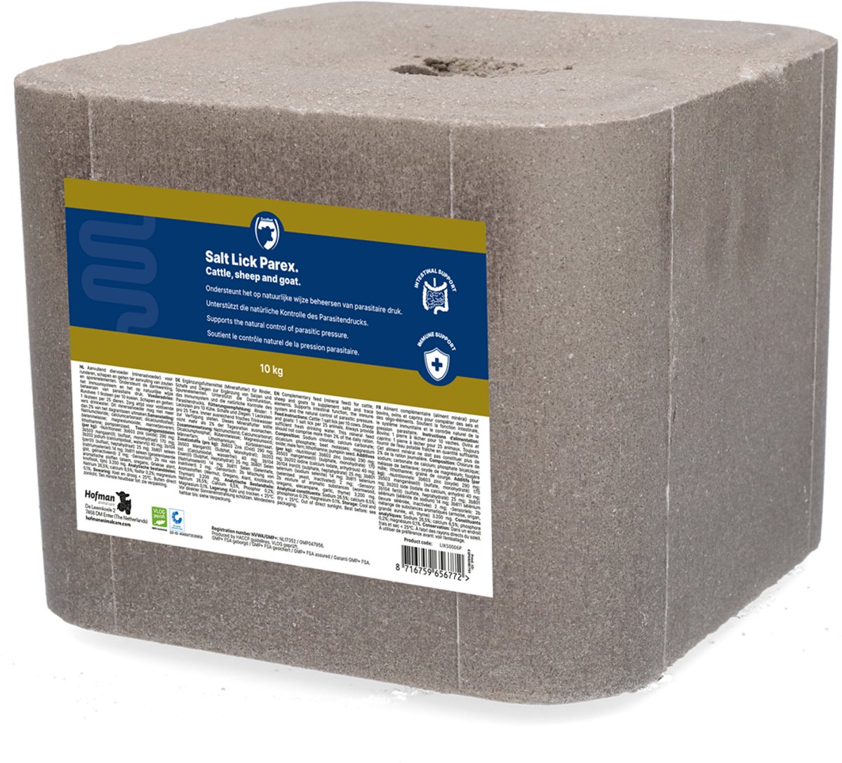 Excellent Liksteen Parex - Rund/Schaap/Geit - 10 kg - Dierensupplementen - Zoutsteen - Dierenverzorging - Dierenvoer - Mineralen