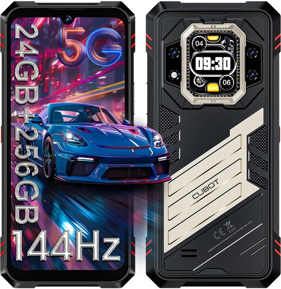 CUBOT KingKong Star 2 Robuuste Smartphone 5G , MTK D8200, 24GB+256GB, Android 14, 6,72"FHD+144Hz Scherm/100 MP+32MP/Dual Sim/Face ID/IP68/33W/GPS/NFC