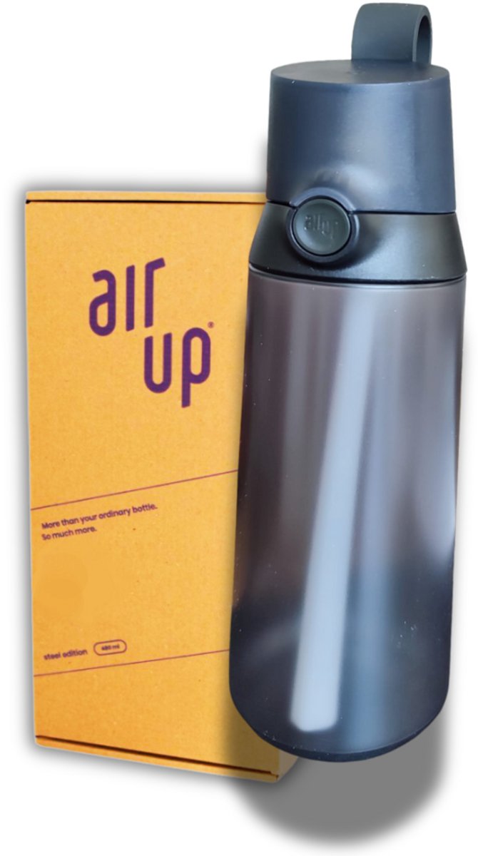 Air Up Drinkfles Mini Sipper Midnight Black starterskit voor kinderen - 600 ml Bottle - Inclusief 3 pods - starterskit - hydraterend - Air up fles - geurwater - vegan - bio