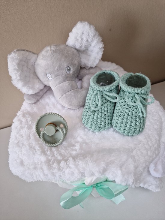 Luiertaart small olifant neutraal - babyshower - kraamcadeau van Luiertaart — afbeelding 3