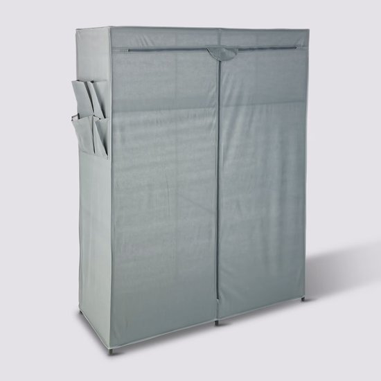 5Five Mobiele kledingkast - opvouwbaar - grijs - kunststof - 110 x 45 x 155 cm - hang en leg opties van 5Five — afbeelding 3
