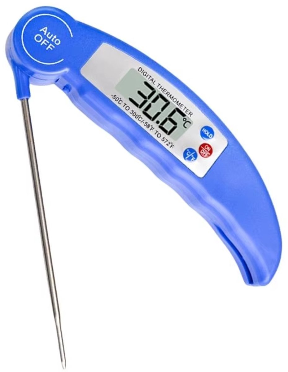 Actie4you® - Voedselthermometer - Digitale Kookthermometer - Vleesthermometer - BQQ thermometer - Inklapbare Kookthermometer Sonde -50°C tot 300°C – Blauw