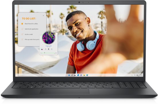DELL Inspiron 3535 AMD Ryzen™ 5 7530U Laptop 39,6 cm (15.6") Full HD 16 GB DDR4-SDRAM 512 GB SSD Wi-Fi 5 (802.11ac) Windows 11 Pro Engels Zwart