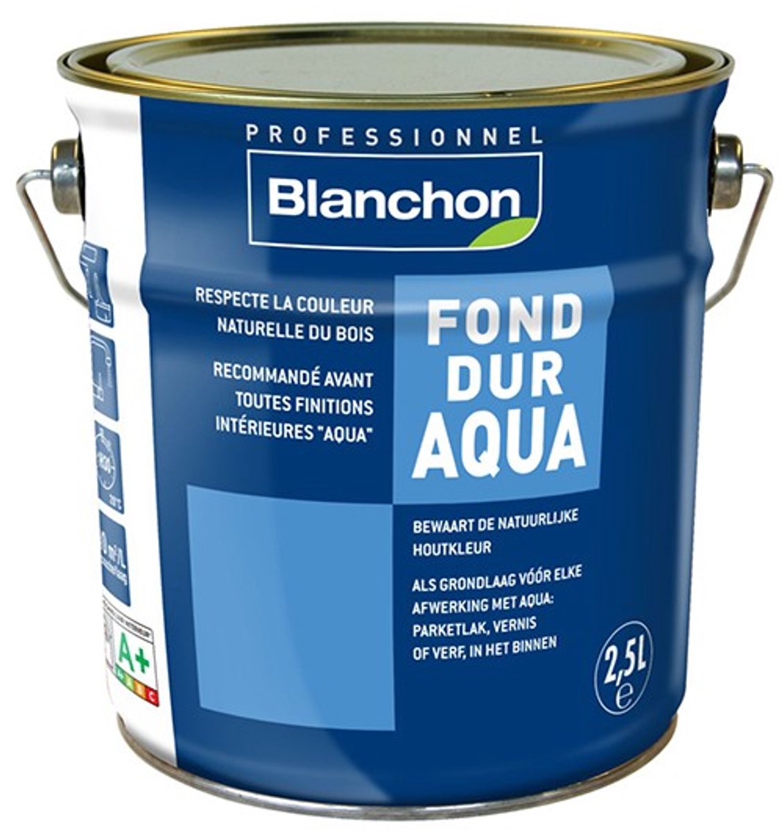 Blanchon Fond Dur Aqua – 2,5 L – Watergedragen Grondlaag voor Hout – Kleurloos – Sneldrogend en Geurarm – Voor Binnengebruik