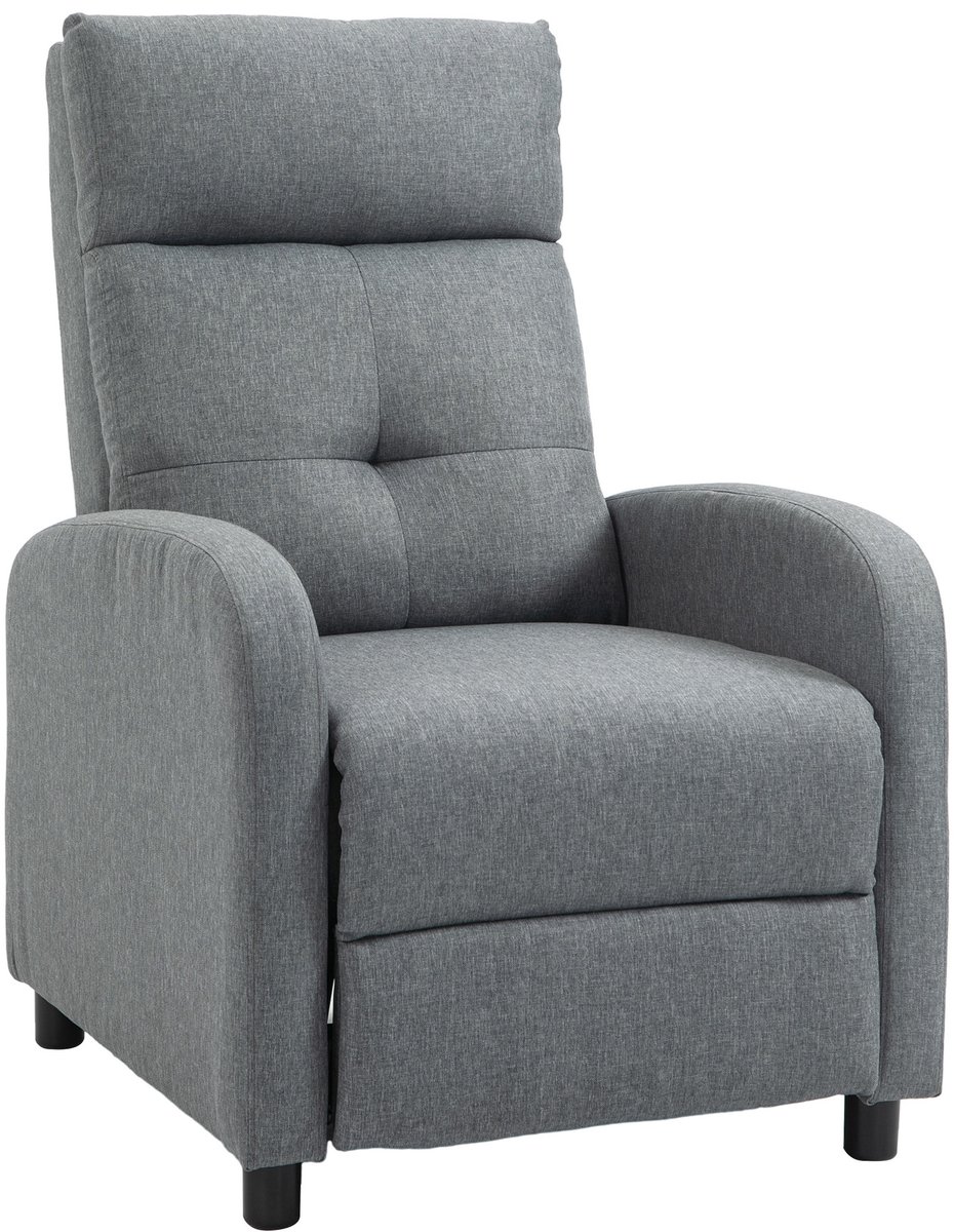 HOMCOM - Relaxfauteuil - Verstelbare Rugleuning - Polyester - Grijs
