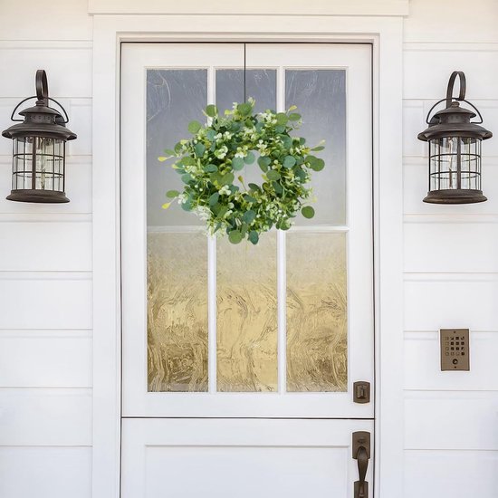 53 cm eucalyptuskrans, bladkrans, deurkrans, decoratie, groene krans, kunstplant, decoratief voor boerderij, raamdecoratie, bruiloft, deur, feest, muur, festival, tuindecoratie