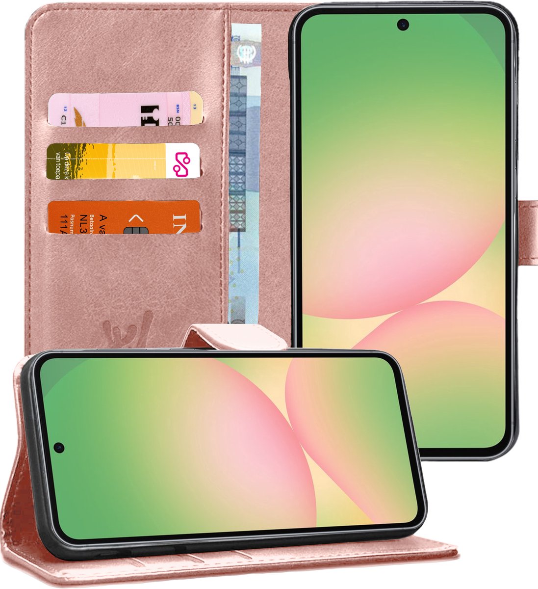 Hoesje geschikt voor Samsung Galaxy A56 / A36 - Portemonnee Book Case Rosegoud