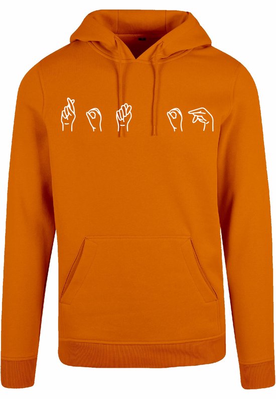 7311 - Sweat à capuche - Langue des signes ; Sortez - Orange Paradise - XXL