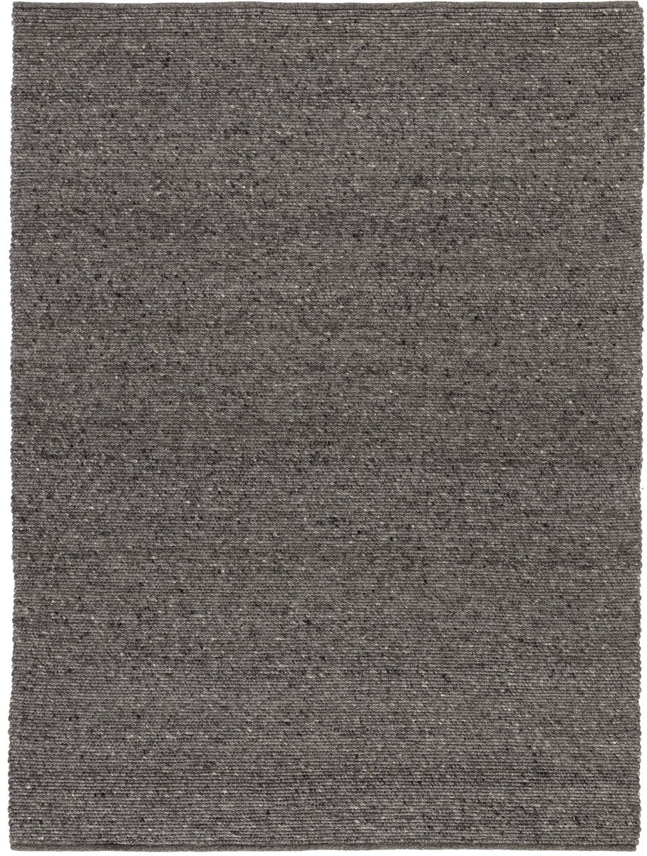 Lino Alba Charcoal Vloerkleed 250x350cm - XL Donker Handgeweven Wollen Luxueus Tapijt - 100% Vervilte Wol - 12mm dik - 2,8kg/m² - Tapijt Woonkamer - Laagpolig vloerkleed - Tapijt Slaapkamer - Tapijt Eetkamer