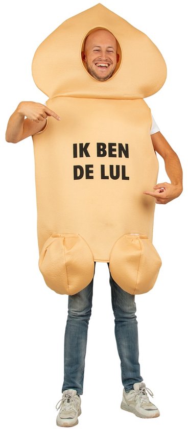 Foto: Penis kostuum unisex one size penis pak ik ben de lul kostuum voor carnaval kostuum voor vrijgezellenfeest