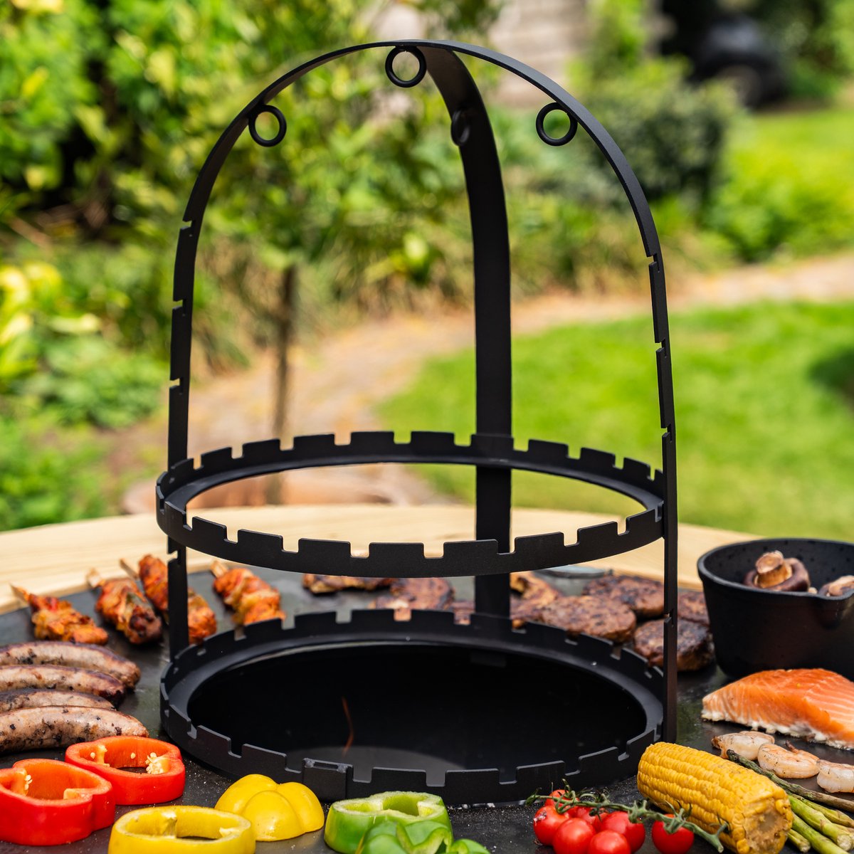 RJRoyal Living BBQ Plancha Pincho Cage (kooi / rek voor spiezen en barbeque roosters)