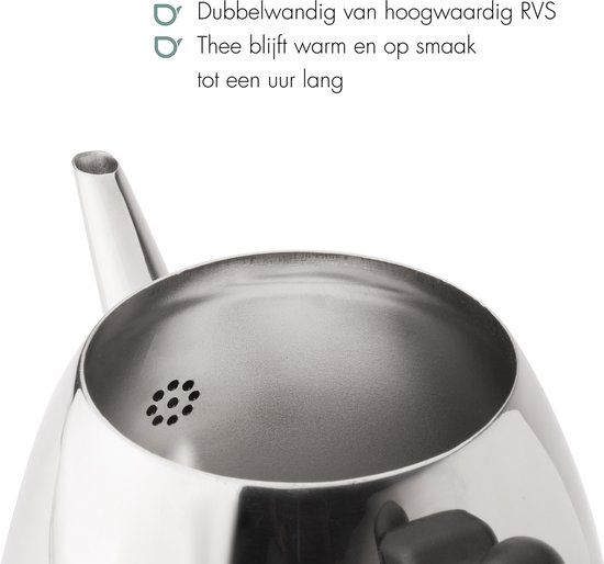 Bredemeijer Theepot San Remo1,0 ltr dubbelwandig - Van Berkum Koken