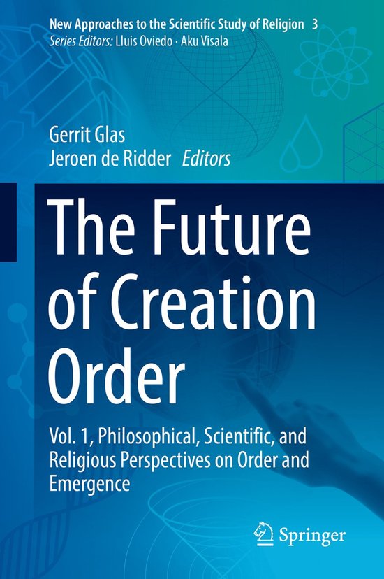 Boekomslag: "The Future of Creation Order" met blauwe lijnen en de tekst "New Approaches to the Scientific Study of Religion 3"
