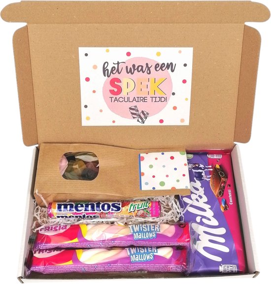 Bedankt cadeautje – brievenbuspakket – “Het was een Spektaculaire tijd” - einde schooljaar - bedankt collega – einde stage – afscheid – nieuwe baan