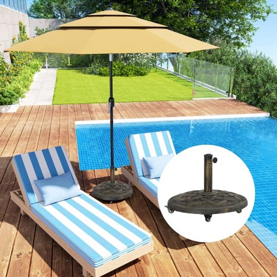 Outsunny parasolvoet, weerbestendig, vulbaar, 55 x 38H cm, zwart