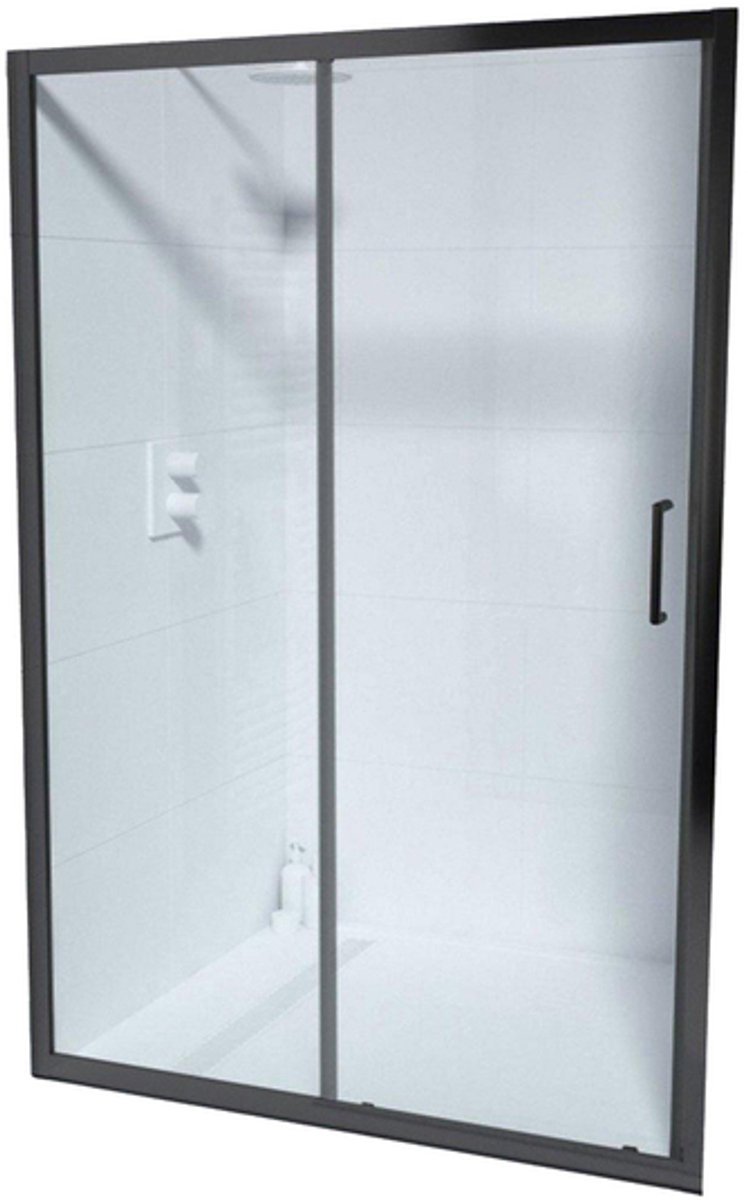 FugaFlow ID06 Quick Fit Schuifdeur - 90x190cm - 6mm veiligheidsglas - alu profiel - anti kalk - mat zwart