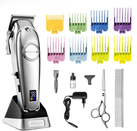 Groomzo Professionele RVS Hondentondeuse voor Dikke Vacht - Draadloze Honden Tondeuse & Hondentrimmer - Fluisterstil - Dierentondeuse - Incl. Trim Video & e-book