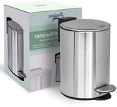 Seau de salle de bain 3 l en acier inoxydable avec mécanisme de fermeture douce, poubelle, poubelle en métal chromé argenté