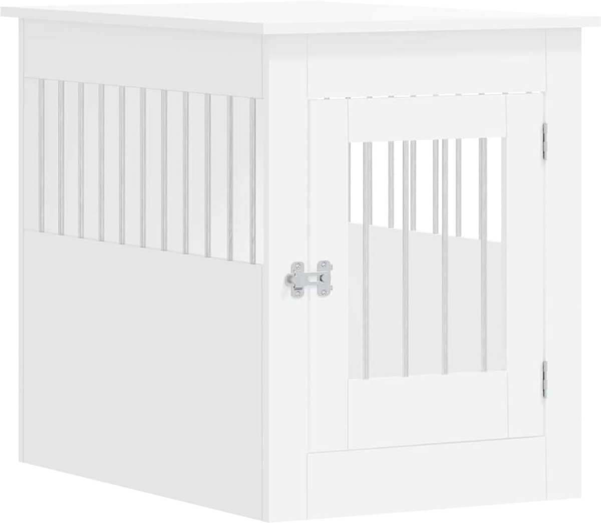 Bol.com vidaXL - Hondenbench - 55x80x68 - cm - bewerkt - hout - wit aanbieding