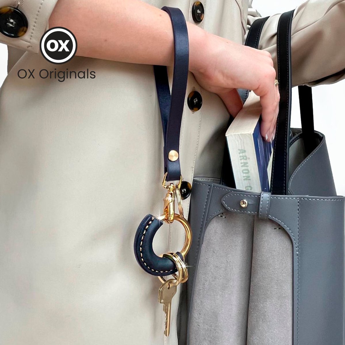 OX Originals - Polsband Collectie - Sleutelhanger - Nachtblauw - Goud