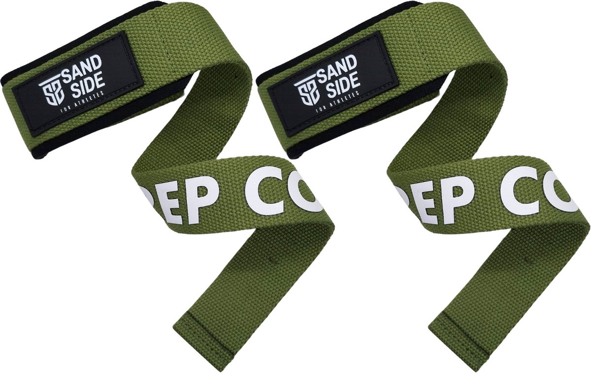 Sandside Lifting Straps 2.0 - Deadlift Straps - Lifting Grips voor Powerlifting en Krachttraining - Groen