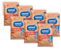 Nestlé Baby Snack Puffy Puffs Banaan Aardbei - Babyvoeding Tussendoortjes 7m+ - 7 zakjes x 28g