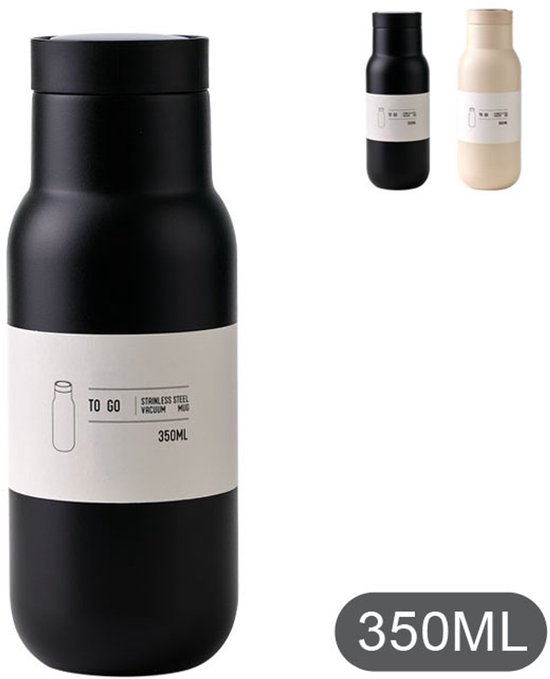 WESHEIR thermosfles 350 ml – zwart – thee – koffie mug