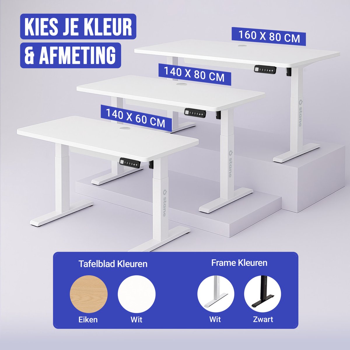 LG Stane Zit Sta Bureau 160x80 - 4 Geheugen thumbnail 3