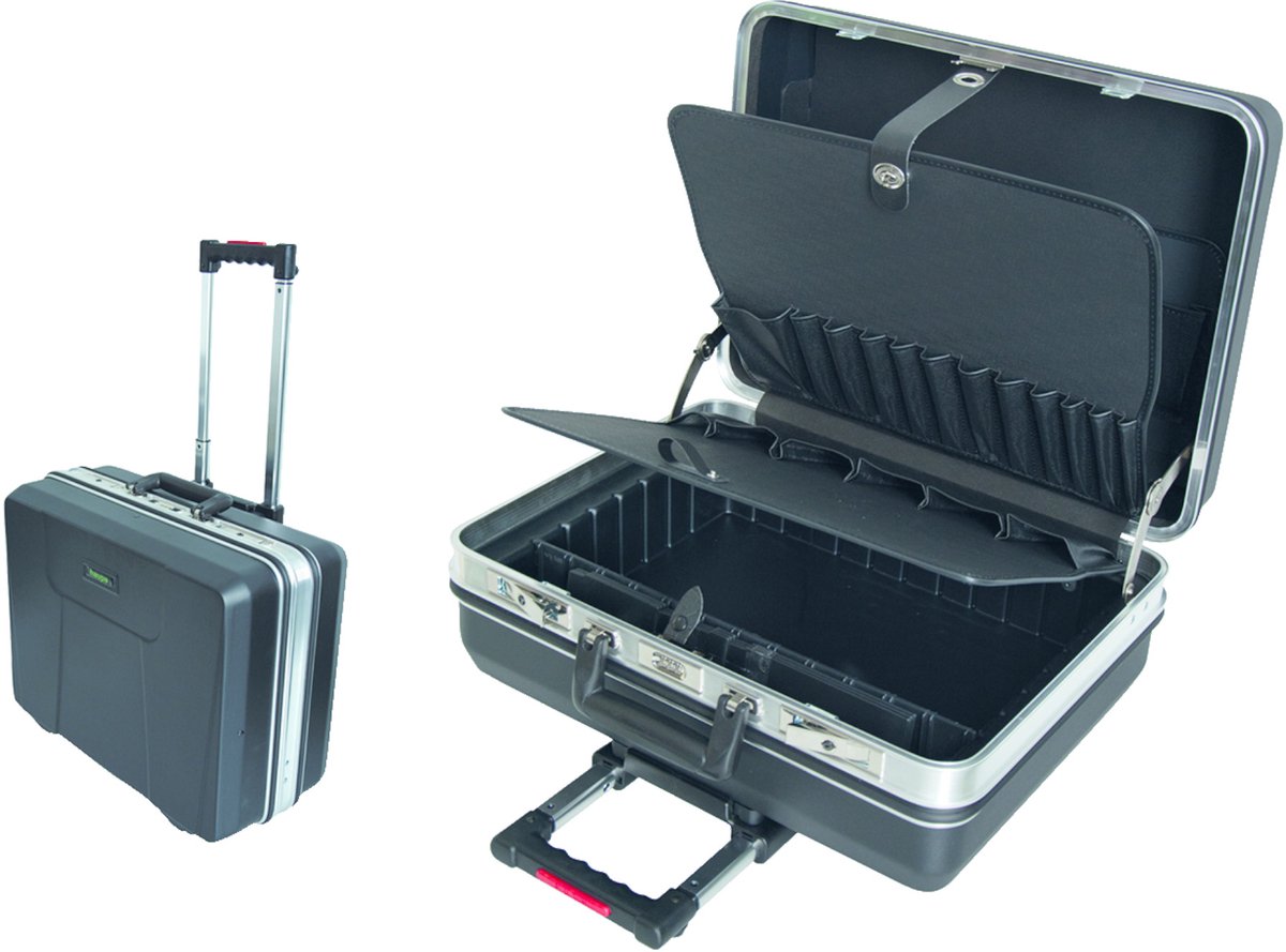 Haupa Gereedschapskoffer Trolley OmegaMax - 470 x 220 x 360 mm - 28 Opbergvakken - ABS - Stootlijst - Professionele kwaliteit - Trolleyfunctie