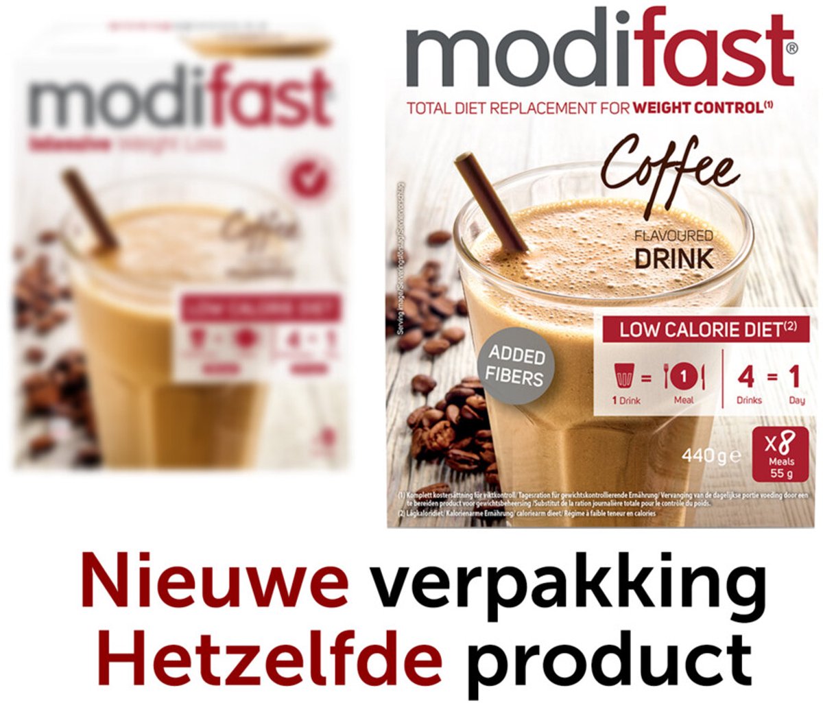 Goedkoopste 4x Modifast Intensive Milkshake Koffie 8 x 55 gr