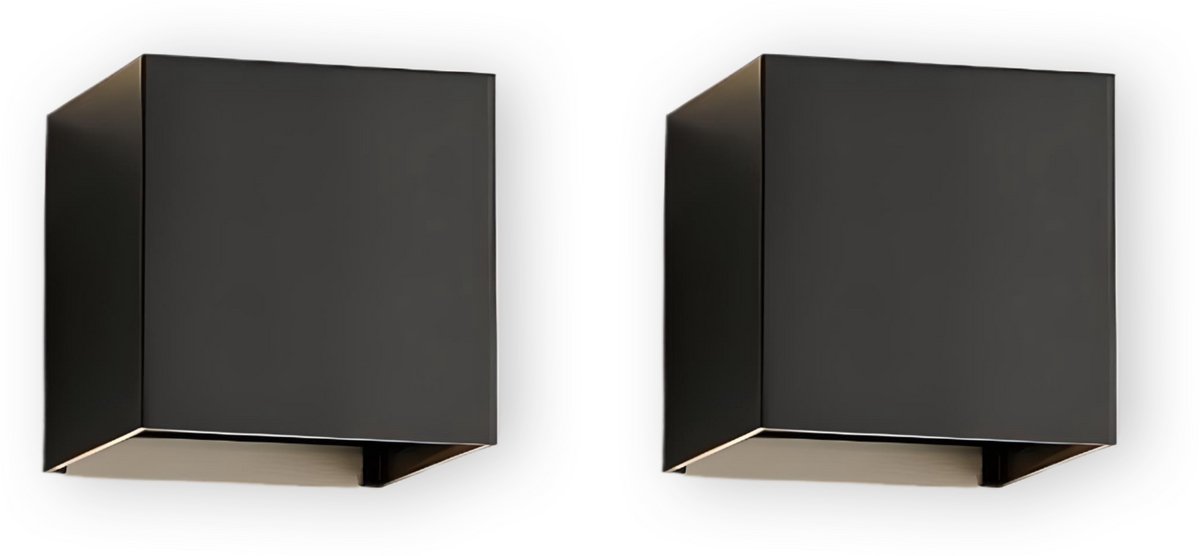 Maca Wandlamp - Binnen - Buiten - 2700K – 10x10x10cm - Muurlamp - Lamp - Buitenlamp – Zwart