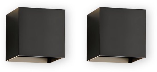 Maca Wandlamp - Binnen & Buiten - Zwart - 2 stuks - 2700K warm wit licht - Wandlamp Binnen - Wandlamp Buiten - Buitenlamp - Binnenlamp - Wandlampen - Muurlamp - Lamp - Buitenverlichting - Verlichting - Weerbestendig